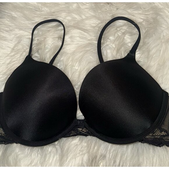 Maidenform 09169 Super Push Up Bra Add 2 Cups Lace Padded UW Womens 34C Black - Picture 3 of 6